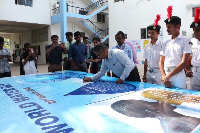Rotaract Club organized World Water Day 2019 signing campaign at campus, on 22 Mar 2019