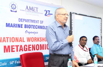 National Workshop on Metagenomics, organized by Dept of Biotechnology, on 14 Feb 2020