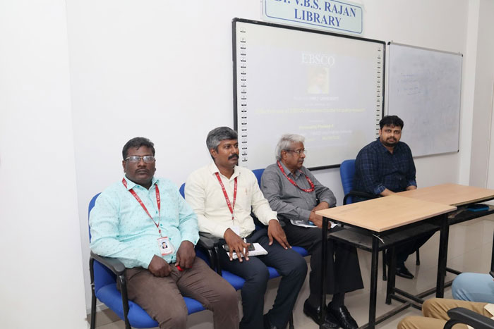 Workshop on Effective use of EBSCO Business Source for Quality Research, organized by Dr.VBS Rajan Library, on 21 Apr 2022. Presented by R.Periasamy Pradeep, Training Manager, EBSCO Information Services