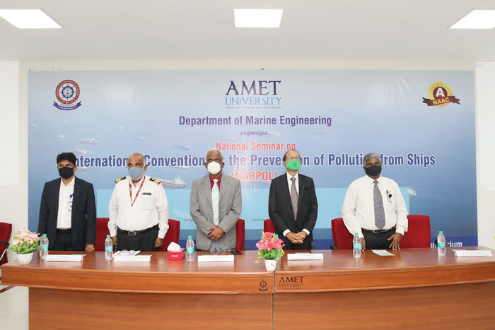 National Seminar on International Convention for the Prevention of Pollution from Ships (MARPOL), organized by Dept. of Marine Engineering, on 22 Apr 2022