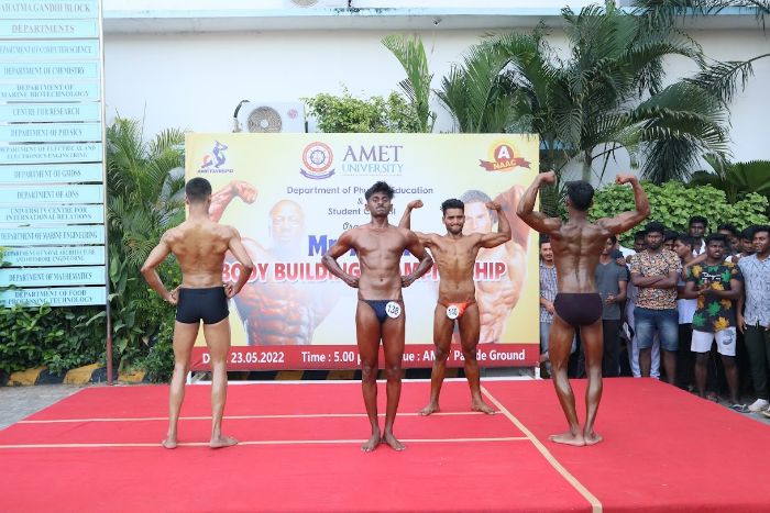 Mr.AMET Body Building Championship, organized by Dept. of Physical Education and Student Council, on 23 May 2022