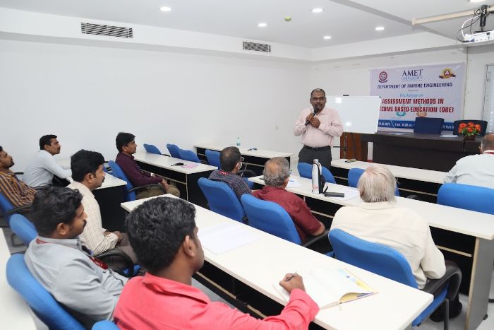 A Workshop on Assessment Methods in Outcome Based Education (OBE), organized by Dept. of Marine Engineering, on 24 May 2022