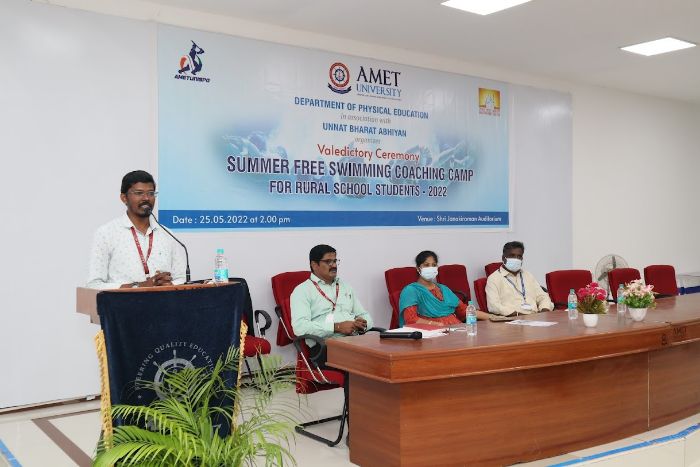 Valedictory Ceremony of Summer Free Swimming Coaching Camp for Rural School Students 2022, organized by Dept. of Physical Education in association with Unnat Bharat Abhiyan, on 25 May 2022
