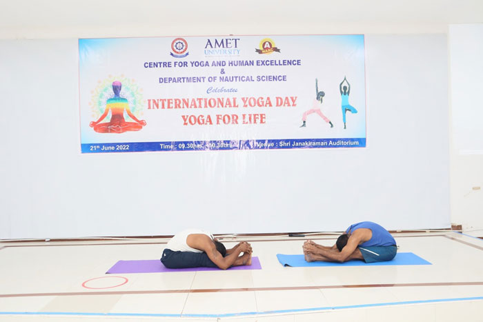 International Yoga Day, organized by Dept. of Nautical Science and Centre for Yoga and Human Excellence, on 21 Jun 2022
