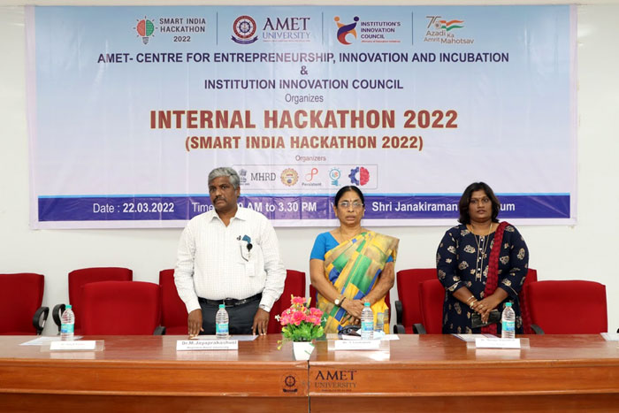 Internal Hackathon 2022 organized by AMET - CEII and Institution Innovation Council, on 22 Mar 2022