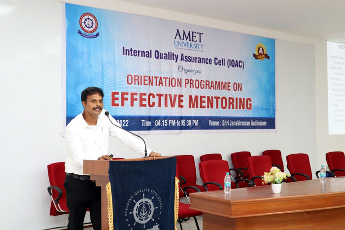 Internal Quality Assurance Cell (IQAC) organized orientation programme on Effective Mentoring, on 22 Mar 2022