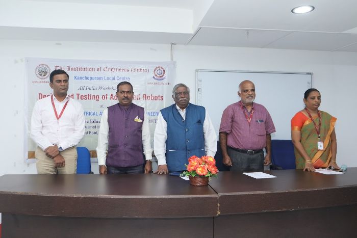 A All India Workshop on Design and Testing of Advanced Robots, organized by Dept. of EEE, in association with The Institution of Engineers (India), Kancheepuram Local Centre, on 01 Dec 2022