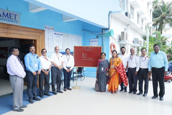 Mrs.Aizza, Mrs.Priya, Mr.Jugal, Mr.Johnson Leonard, M/s.Synergy Maritime Pvt Ltd, visited our campus, on 28 Mar 2023
