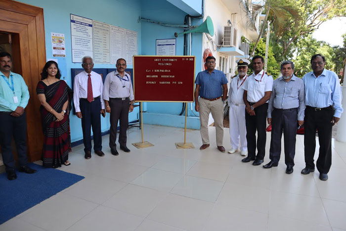 Capt. J.Kirupakaran and Brigadier Sreekumar, M/s. Synergy Maritime Pvt Ltd, visited our campus, on 13 Oct 2022