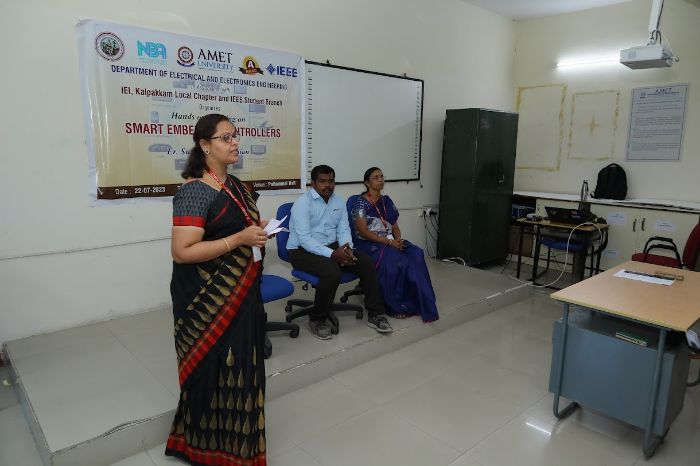 Hand on Training on Smart Embedded Controllers, organized by Dept. of EEE in association with IEI, Kalpakkam Local Chapter and IEEE Student Branch, on 22 Jul 2023
