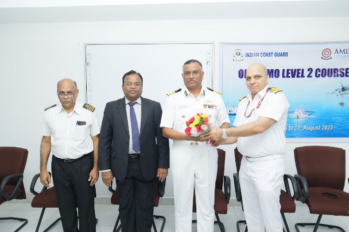 Oil Pollution Preparedness, Response and Co-operation (OPRC) IMO LEVEL 2 Course, conducted jointly by AMET University and Indian Coast Guard, on 07-11 Aug 2023