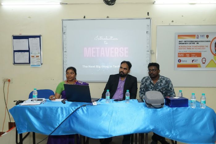 A Lecture on Introduction to Metaverse: The Next Big Thing in Technology, organized by AMET - Institutions Innovation Council, on 26 Aug 2023