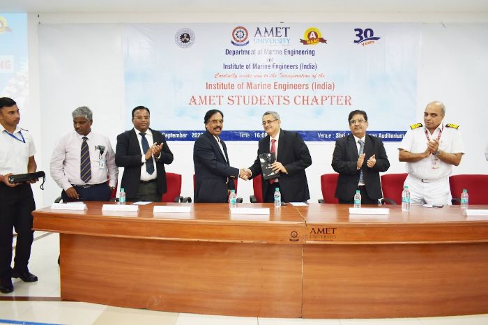 Inauguration of the Institute of Marine Engineers (India) AMET Students Chapter, organized by Dept. of Marine Engineering and Institute of Marine Engineers (India), on 14 Sep 2023